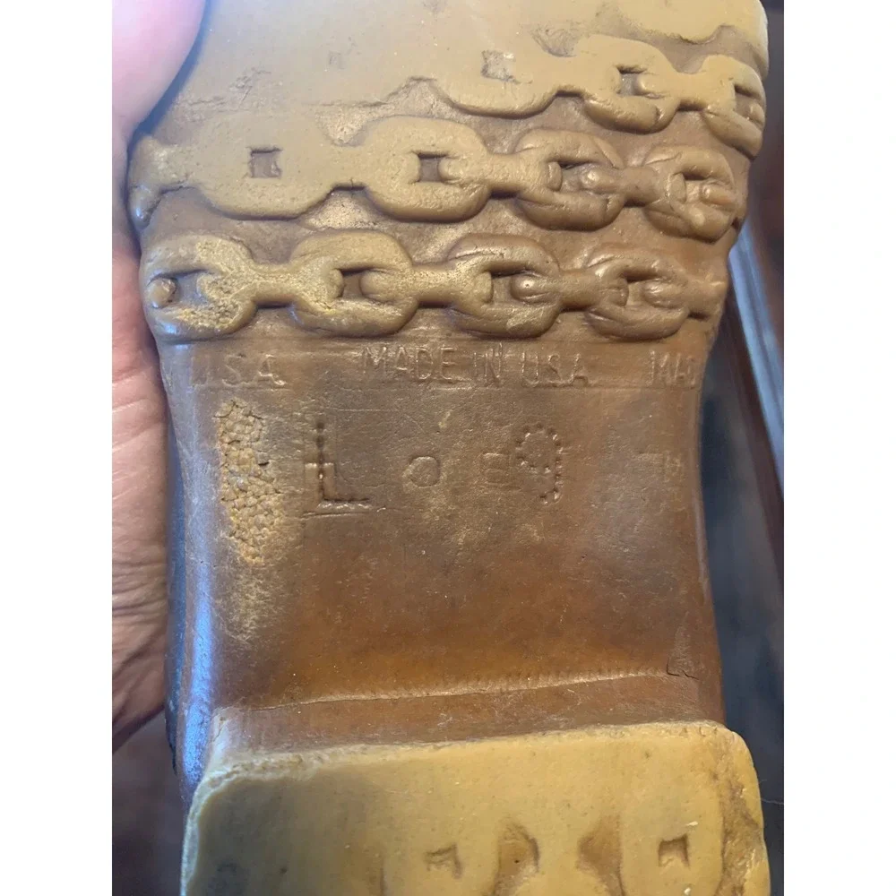 Vintage LL Bean Maine Leather Hunting Shoe Duck Boots Brown 9